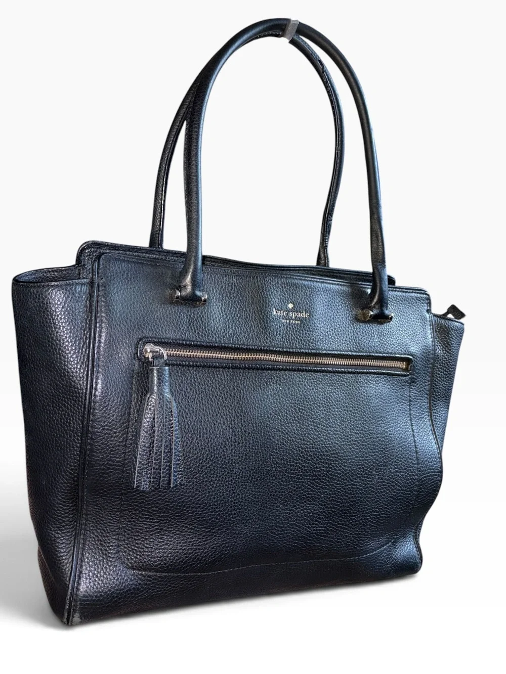 kate spade Black Leather Tote Bag